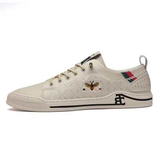 HENIBAOLUO Cow Split Leather Breathable Low top Skateboard Shoes Men's