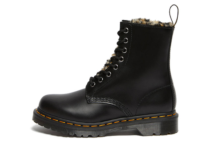 Dr.Martens Dr. Martens 1460 Serena Leopard Black Combat Boots Women's