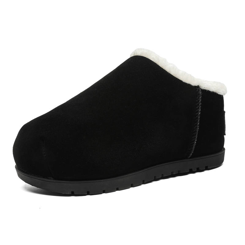 KAQIAODI Cow Suede Thickened And Fleece Lined, Versatile Ankle Length Snow Boots Unisex