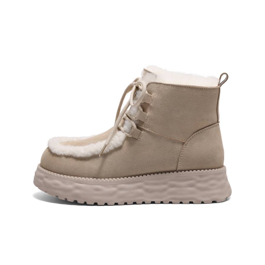 BELLE Cow Split Leather Abrasion Resistant Slip Resistant Short Snow Boots Women's