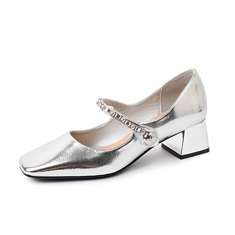 TATAYA Microfiber Leather Chunky Heel Mary Jane Shoes 4.5cm Women's