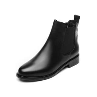 BANGQIAO Microfiber Leather Short Chelsea Boots Women's