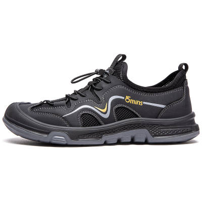 15 MINS Cow Leather Low top Casual Shoes Men's Black