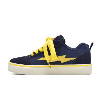 KAAVER OTTO Cushioning Abrasion Resistant Breathable Low top Skateboard Shoes Unisex Navy Blue Yellow