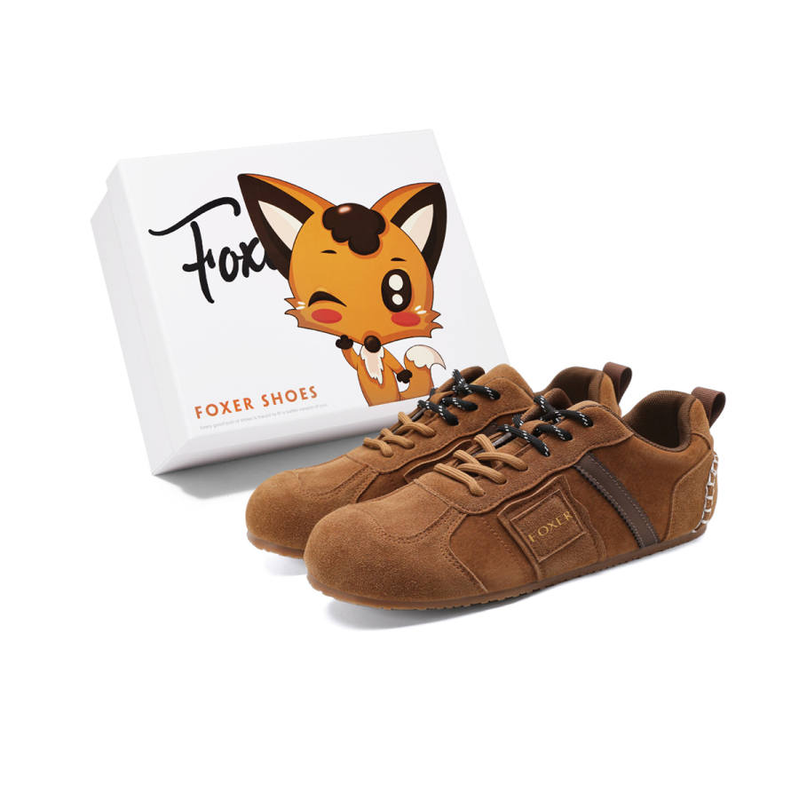 FOXER Lightweight Slip Resistant Lightweight Anti Slip Low top Skateboard Shoes Women's Brown