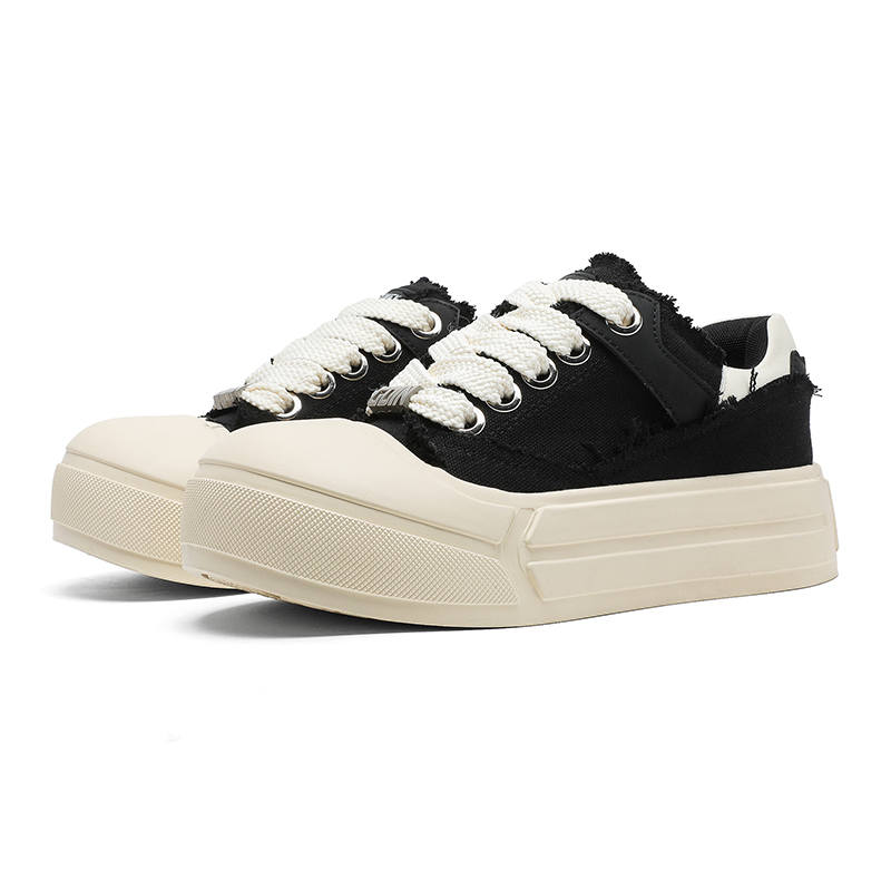 MUYI Microfiber Leather Breathable Height Increasing Low top Casual Shoes Unisex Black