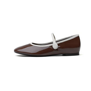 Marie Claire Sheepskin Mary Jane Shoes Women's Lava Nama Chocolate Brown