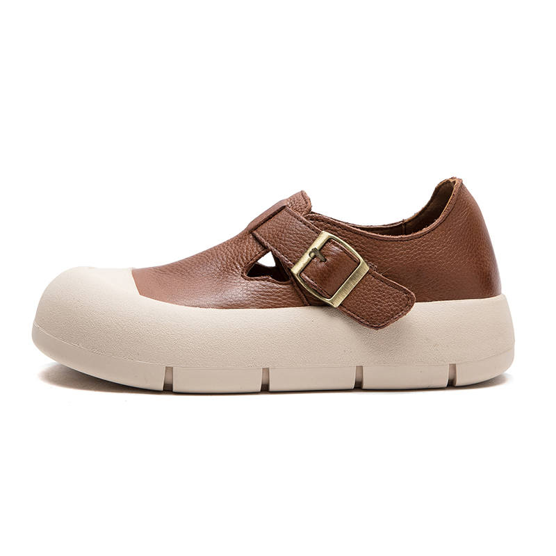 YAOQIA Top Grain Cow Leather Casual Shoes 4cm Women's