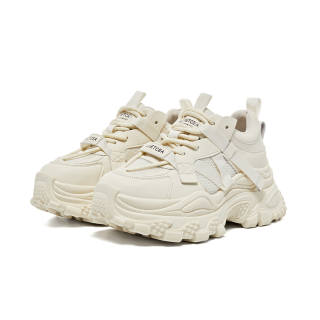 BURGELY Cow Split Leather Breathable Lightweight Height Increasing Low top Chunky Sneakers Women's