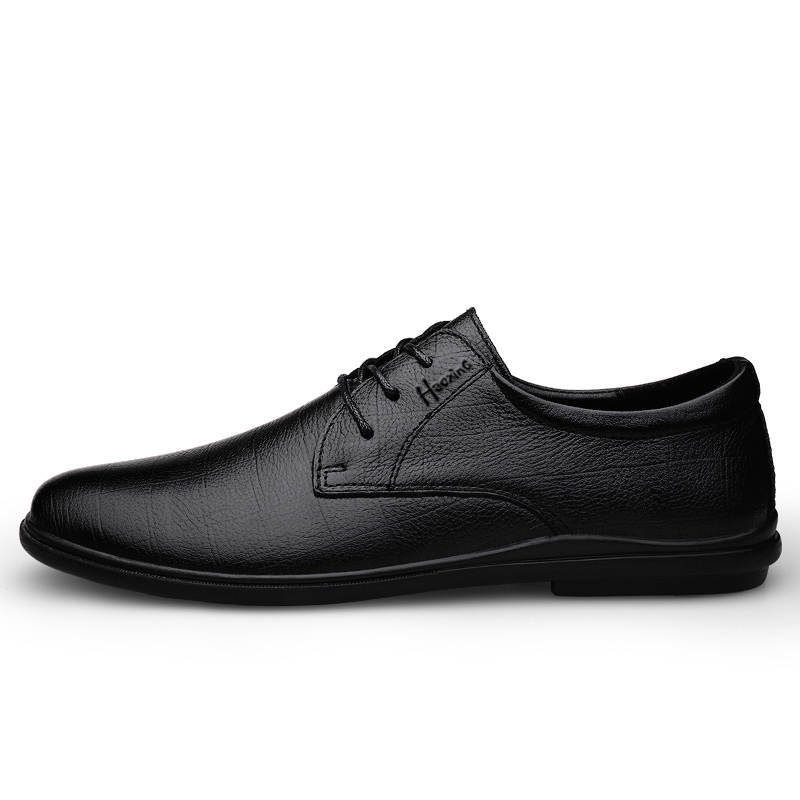 HAOXING Top Grain Cow Leather Casual Shoes Men's