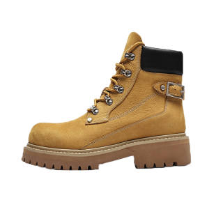 Xiwencha Cow Split Leather Short Combat Boots Men's