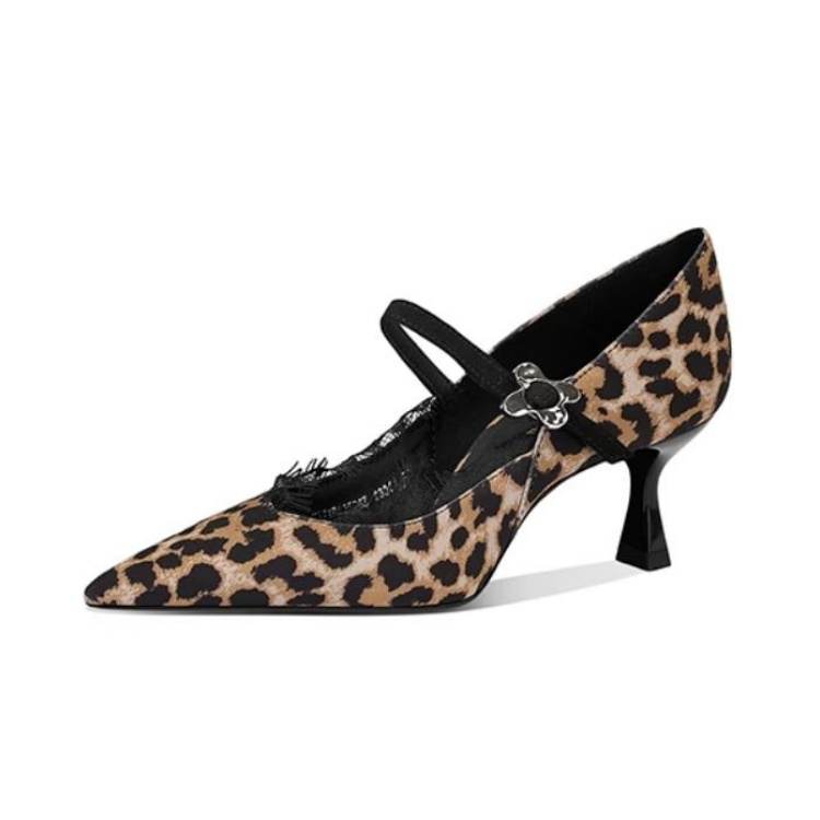 JESSICA SOPHIA Mary Jane Shoes 5.5cm Women's Leopard Print