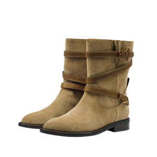 BREAD TREE Cow Suede Ankle Boots 3cm Women's Rich Dark Chocolate