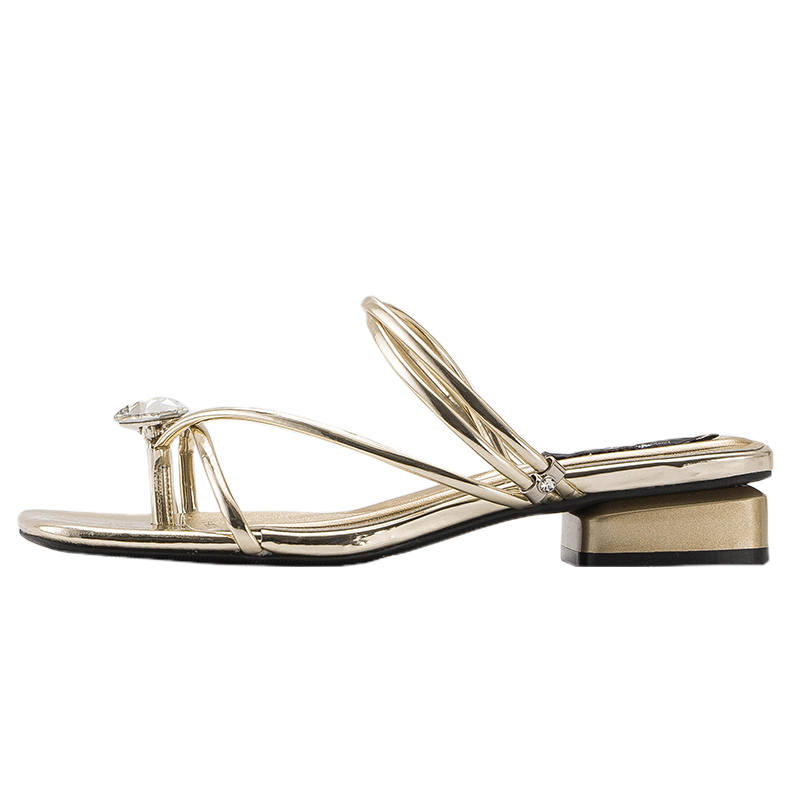 MIAOLV Rubber Rhinestone Quick Dry Slide Slippers Women's