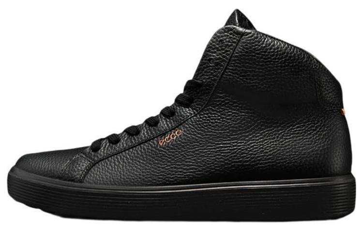 Ecco Fluttershy 60 Anniversary Cow Leather High top Skateboard Shoes Men's Black