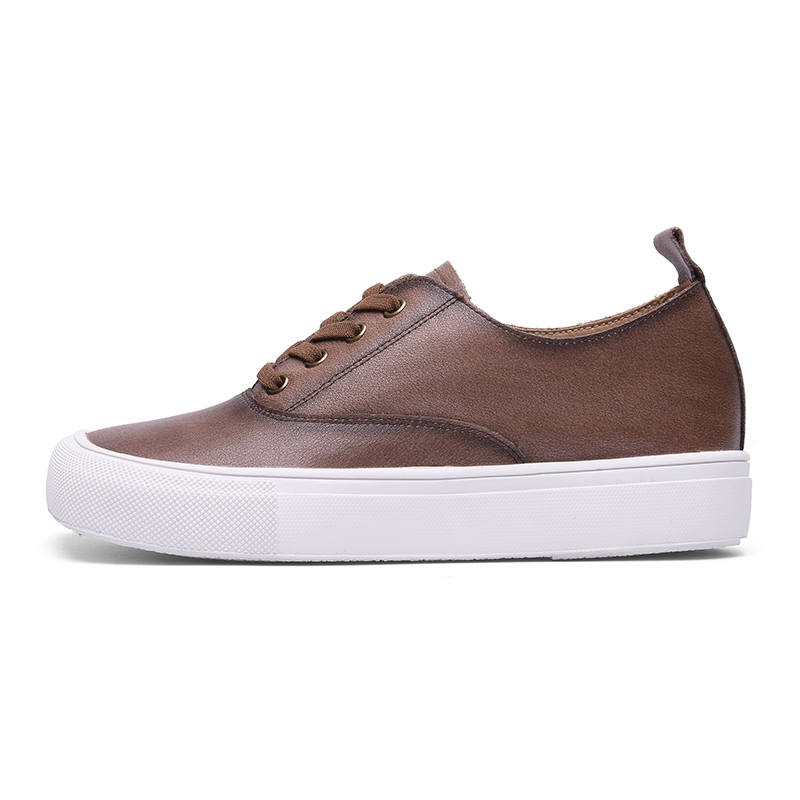 GUQITIANLUN Cow Split Leather Slip Resistant Low top Skateboard Shoes Women's
