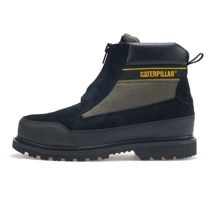 CAT Nigel Cabourn X CAT Top Grain Cow Leather Abrasion Resistant Cushioning Slip Resistant Short Combat Boots Black Unisex