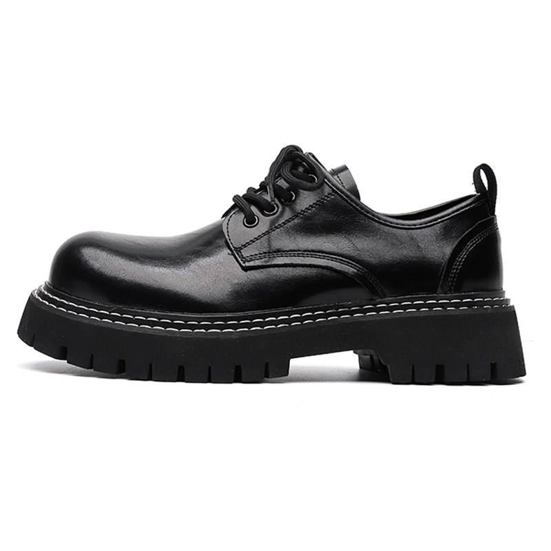 ZONEJOY Trendy Derby Shoes Large Head Casual Shoes Men's Black