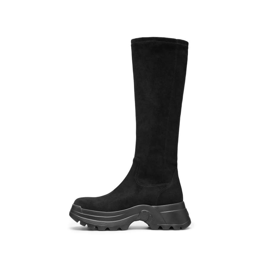 Staccato Free Fleece Sound Knee high Boots 5CM Women's Rusty Coffee