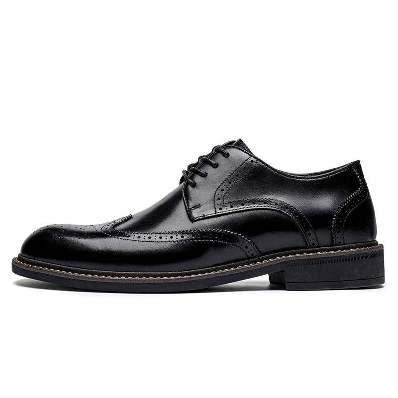 LUNMADENG Dress Shoes Men's Low Top Black/Brown