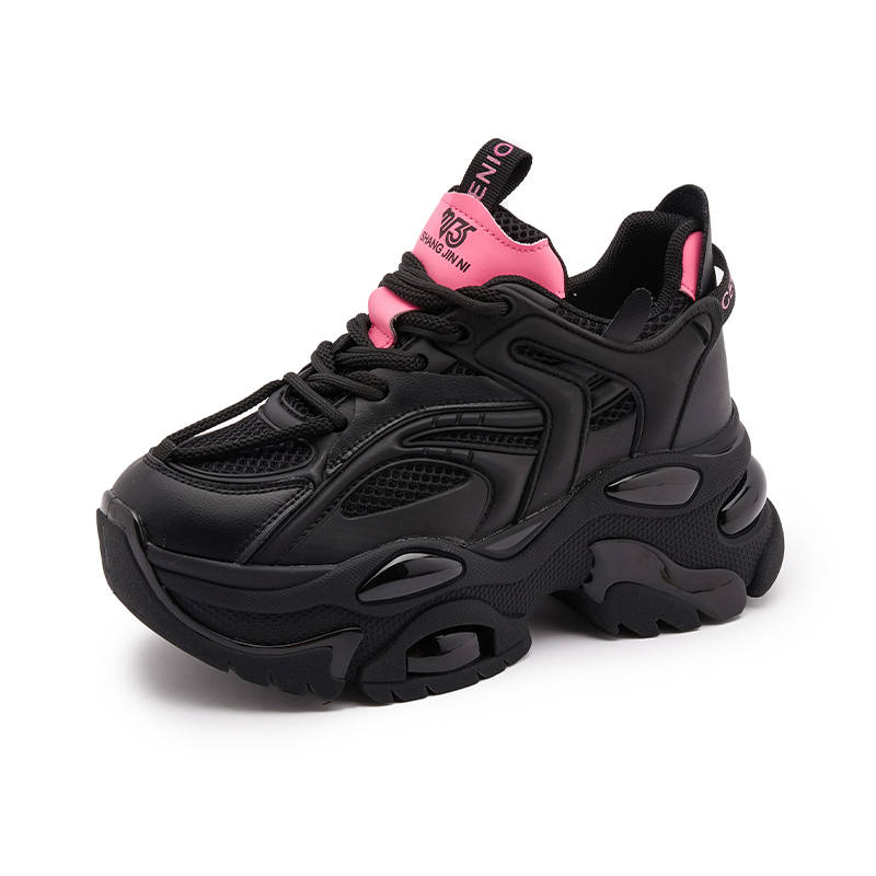 MILANLIANGE Height Increasing Abrasion Resistant Slip Resistant Low top Chunky Sneakers 8CM Women's