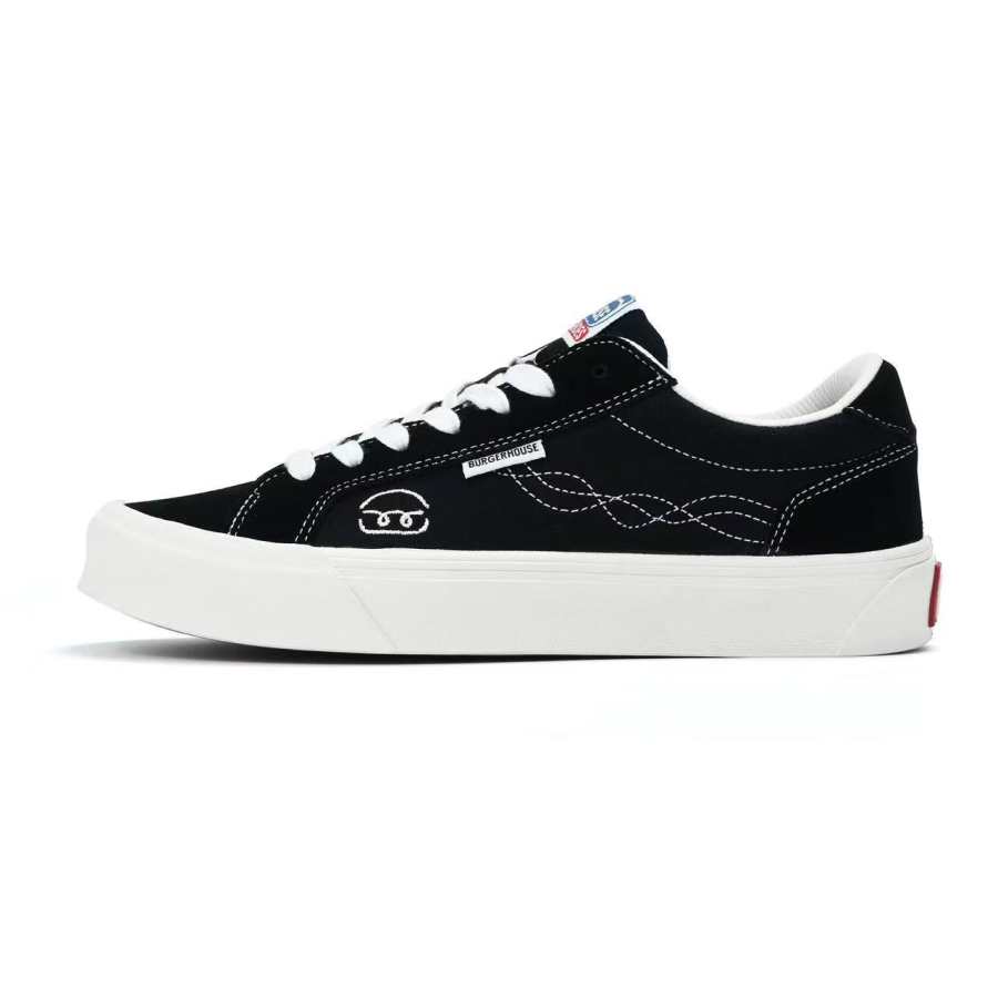 BURGERHOUSE Wrapping, Wear Resistant And Non Slip Low top Skateboard Shoes Unisex Black White