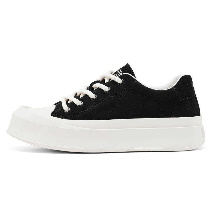 JOSINY Cow Suede Low top Skateboard Shoes Men's Black