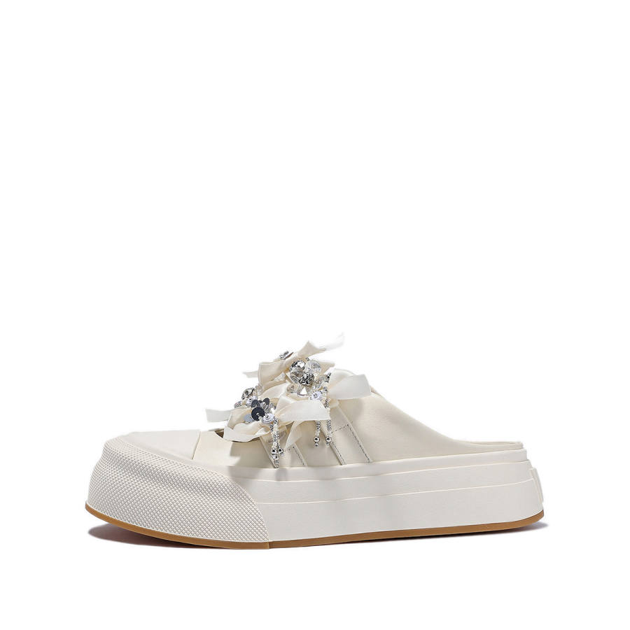 SELAIYA Closed Toe Slippers Women's Ecru
