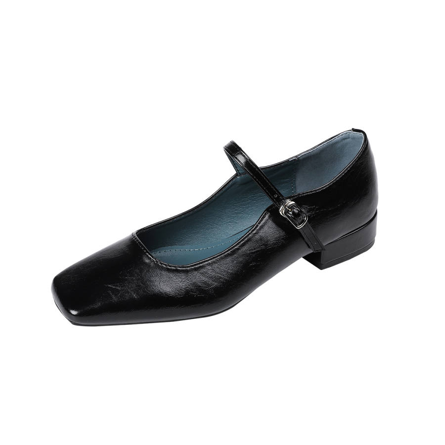 YAFEI XUANYU Microfiber Leather Block Heel Mary Jane Shoes Women's