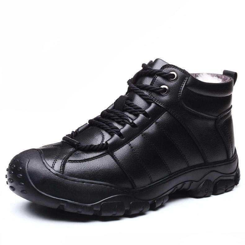Devanro Devanro Microfiber Leather Thermal Height Increasing Abrasion Resistant Slip Resistant Mid top Casual Shoes Men's