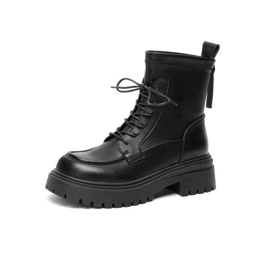 GEMEIQ GEMEIQ Combat Boots Women's Black/Beige