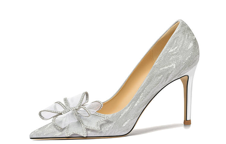 Lily Wei Romantic Galaxy Heart Fluttering Slim Heel Comfortable High Heels 8cm Women's Silver