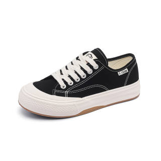PAUL FRANK Abrasion Resistant Slip Resistant Breathable Coverage Lightweight Low top Canvas Shoes Women's Black