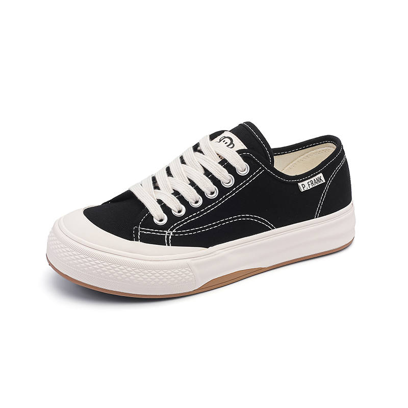 PAUL FRANK Abrasion Resistant Slip Resistant Breathable Coverage Lightweight Low top Canvas Shoes Women's Black