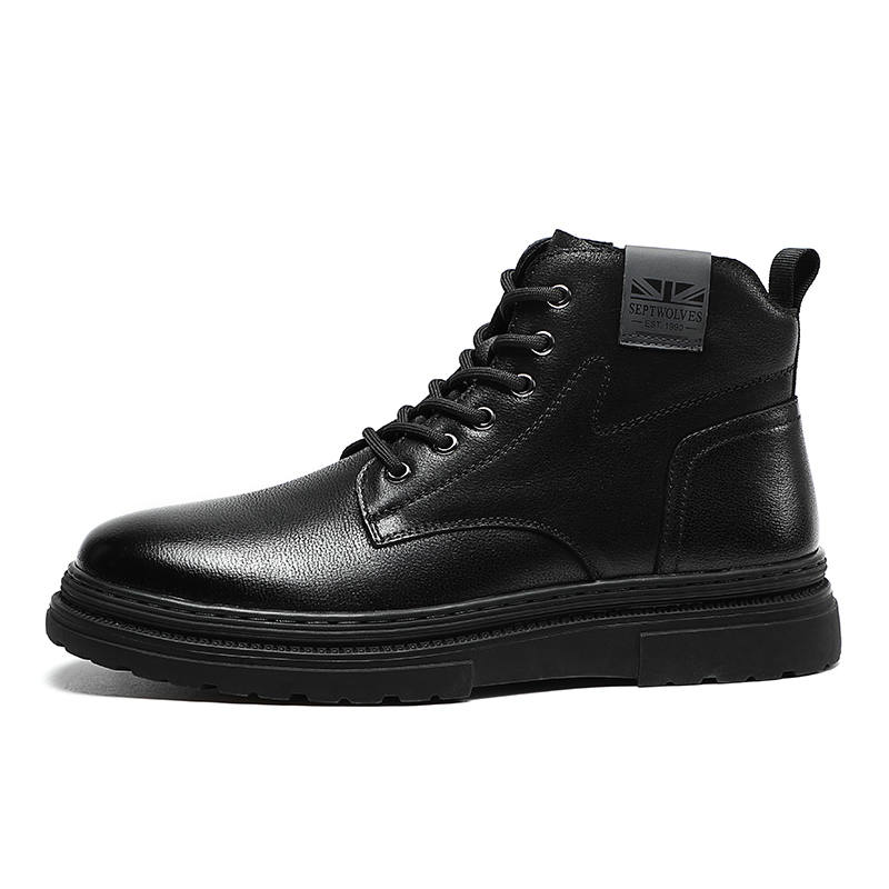 SEPTWOLVES SEPTWOLVES Top Grain Cow Leather Combat Boots Men's HD