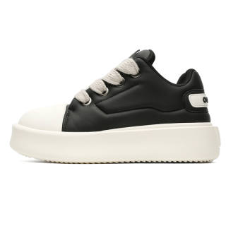 NIANZOUSUO Microfiber Leather Low top Skateboard Shoes Unisex Black