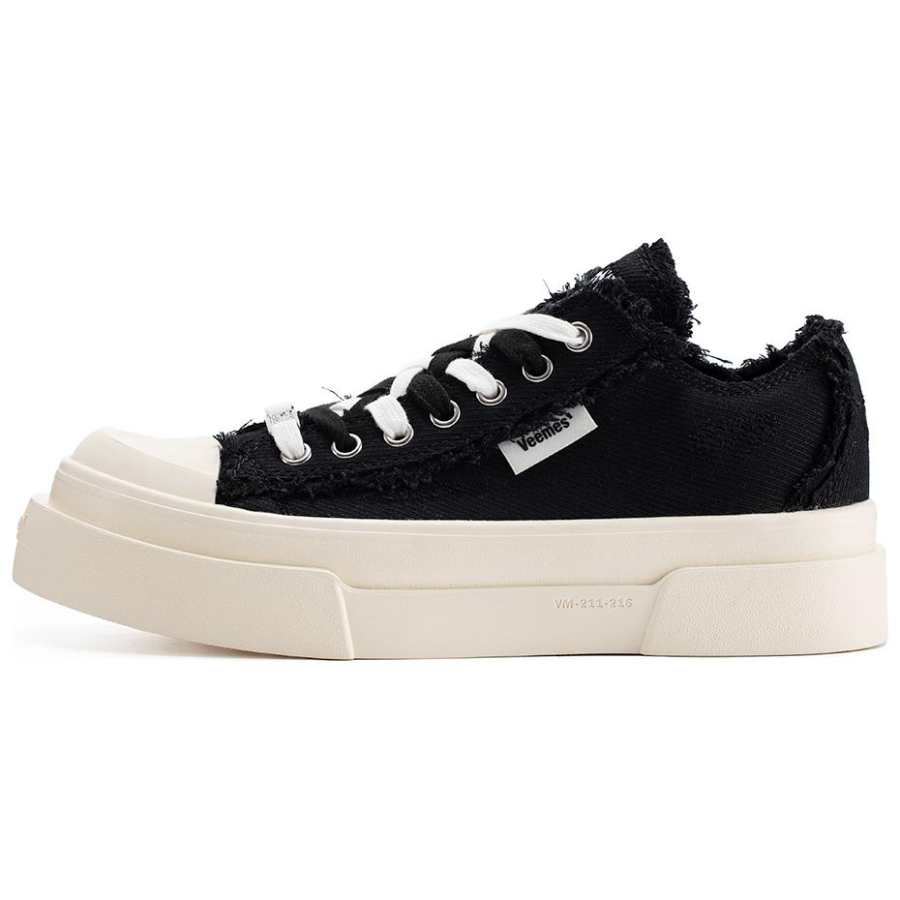 VEEMES Slip Resistant, Abrasion Resistant, Breathable, Lightweight Low top Canvas Shoes Unisex Black