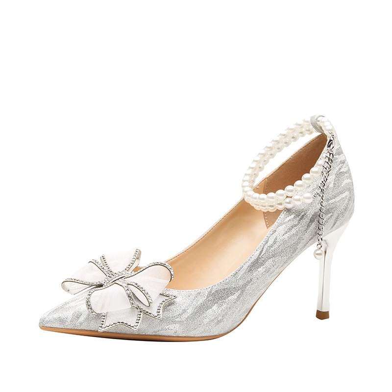 RoseDoris RoseDoris Pu Slim Heel High Heels Women's Silver