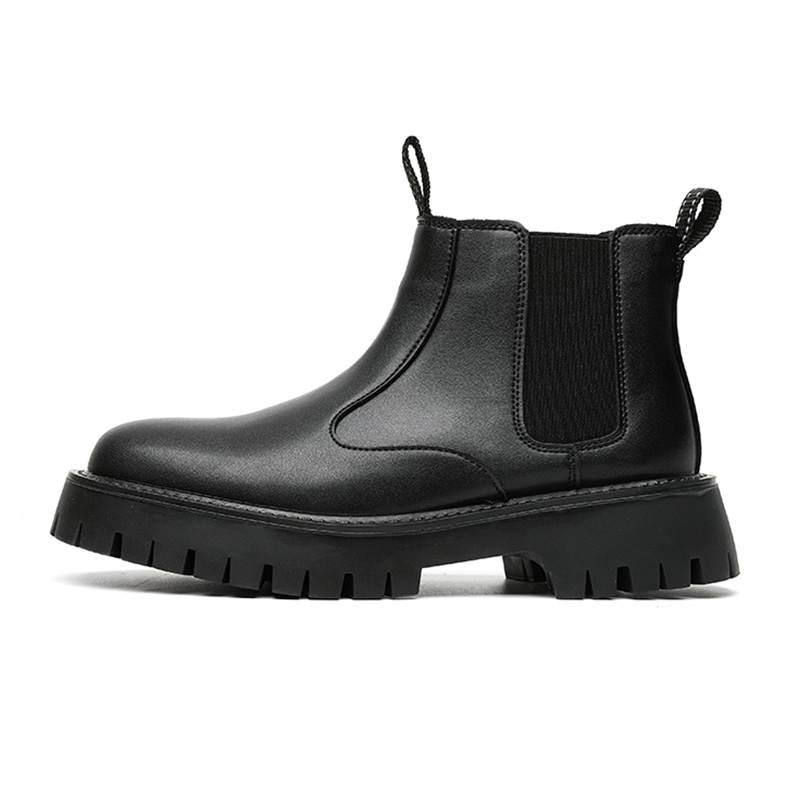 ZONEJOY ZONEJOY Synthetic Leather Crew Chelsea Boots Men's Black