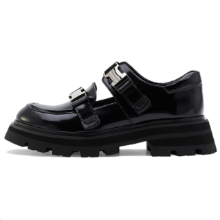 CINDY C ERIC Leather Casual Shoes 5CM Women's Black