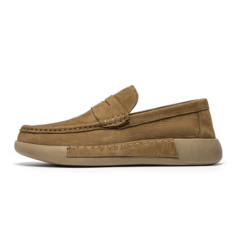 LAORENTOU Top Grain Cow Leather Casual Shoes Men's Brown