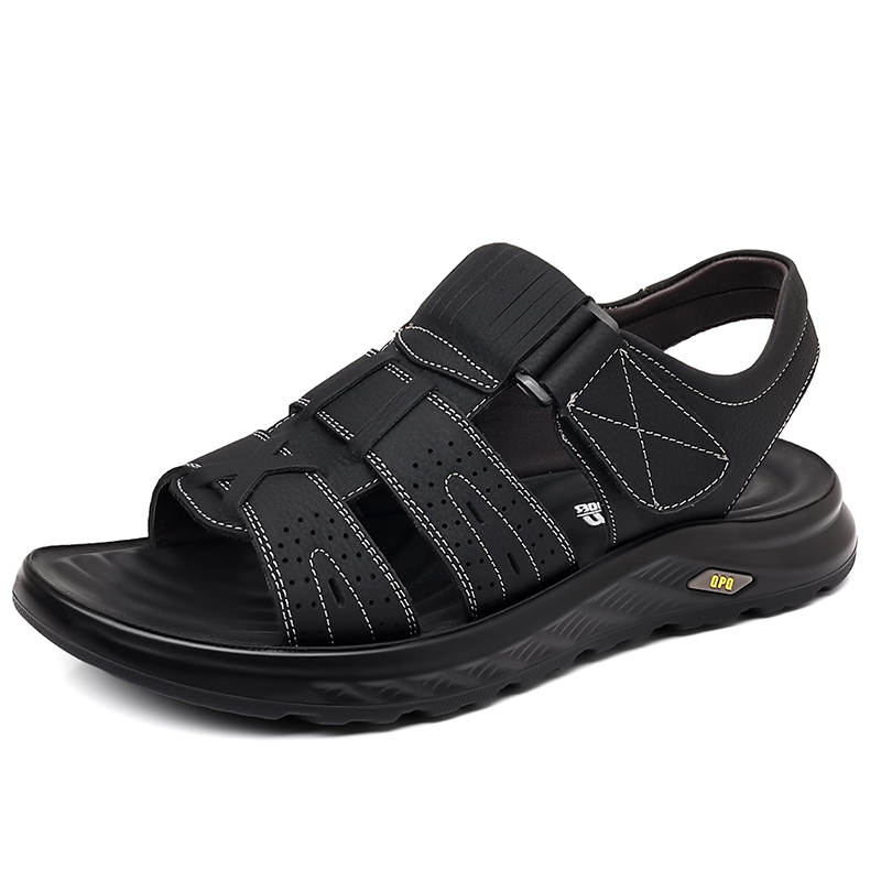 YILICHUANZHANG Top Grain Cow Leather Beach Sandals Men's