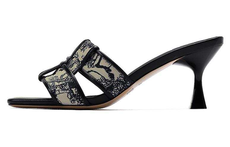 ELLE ELLE Leather Patchwork Slide Slippers Women's
