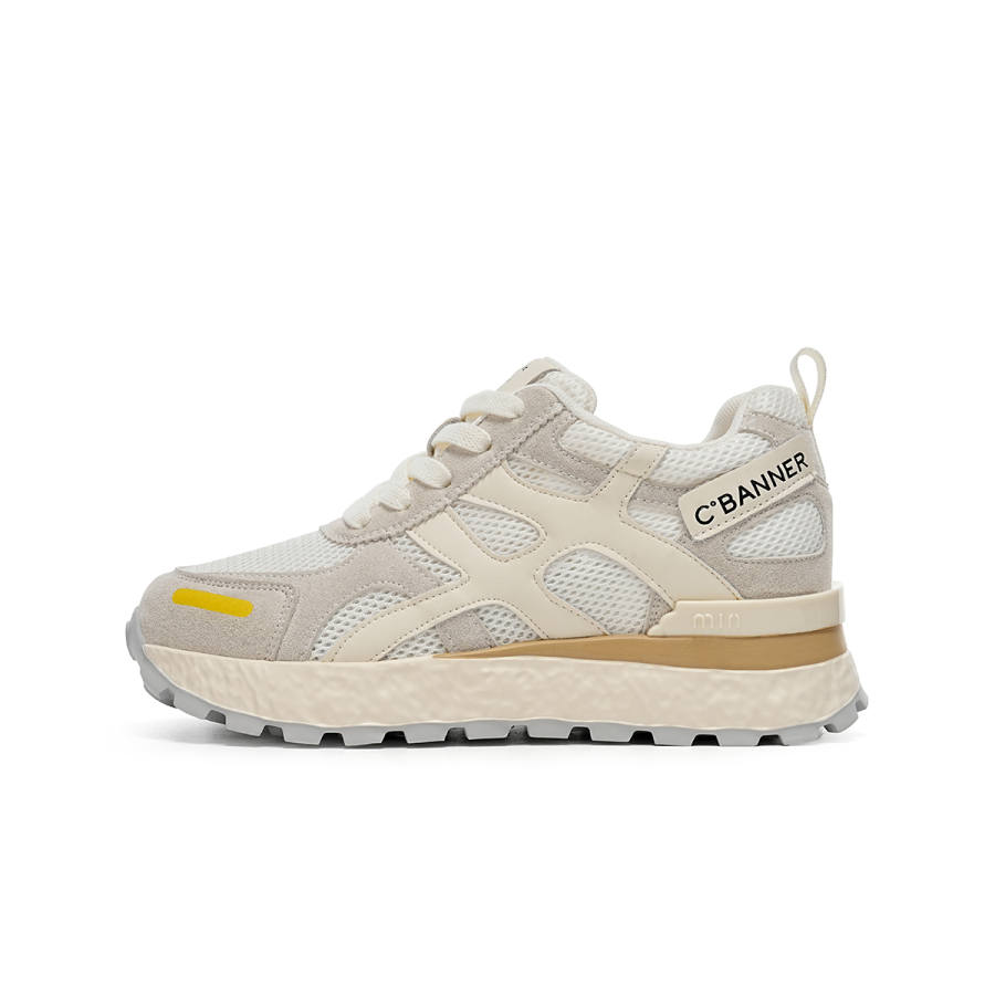 C°BANNER Textile, Synthetic Leather Support Mid top Casual Shoes Women's Beige