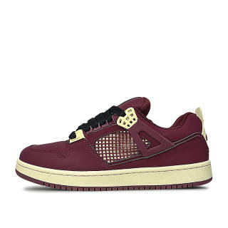 ZUIBANG Puffy Shoes Microfiber Leather Abrasion Resistant Low top Skateboard Shoes Women's Angora Red