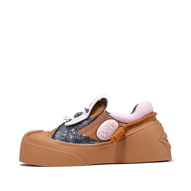 BELLALILY Fabric Slip Resistant Low top Skateboard Shoes Women's