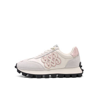 Talitaqoom Fabric Low top Running Shoes Women's Beige White Brown