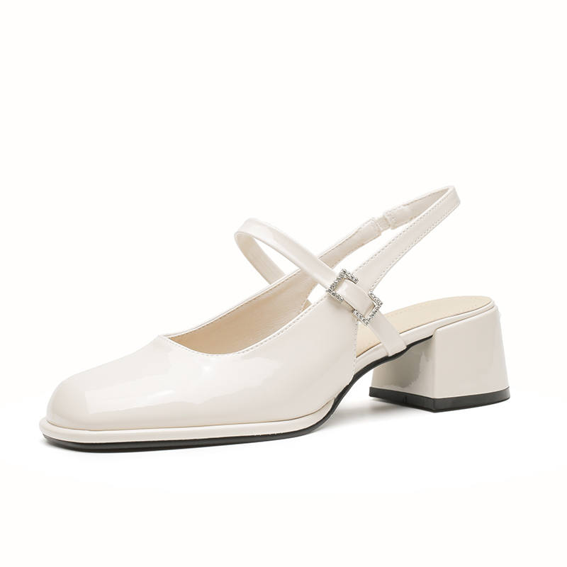 YAFEI XUANYU Patent Leather Chunky Heel High Heels 5CM Women's