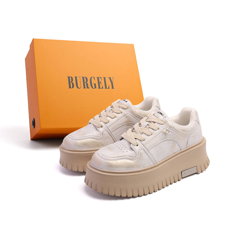 BURGELY Cow Leather Low top Casual Shoes Women's Box Included