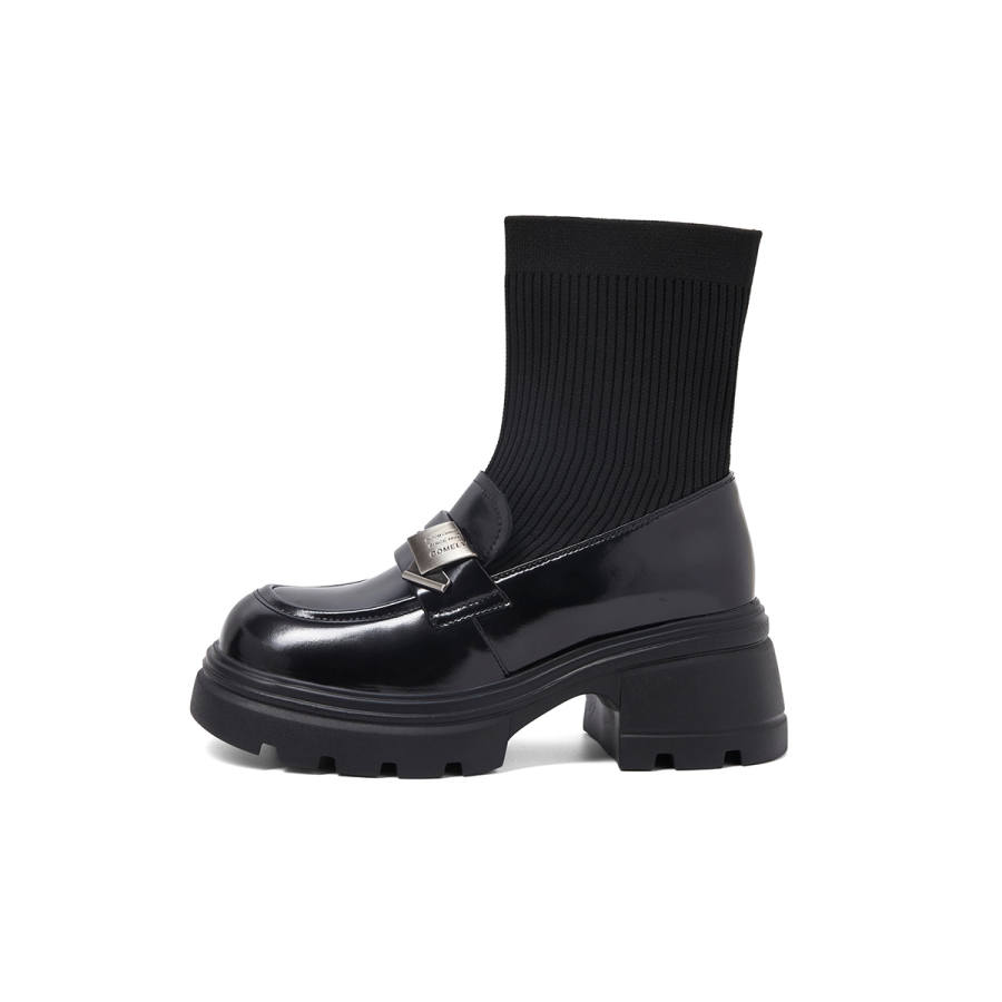 COMELY COMELY Stretch & Sock Boots Women's Black
